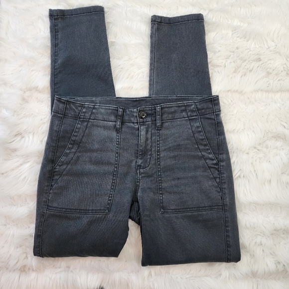 CAbi Pants - CABI Women’s 6 Straight Leg Mid Rise Pants Trousers Jeans Grey Flap Pockets